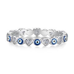 Aetolia Cz Cubic Zircon 18K Gold Plated Ring Wholesale Trendy 925 Sterling Silver Open Adjustable Blue Devil Eye Rings Jewelry Women