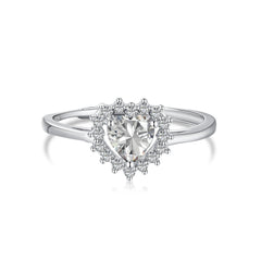 Aetolia Moissanite 925 Sterling Silver Cubic Zirconia Diamond Drop Heart Shaped Finger Ring Jewelry Women Engagement Wedding Rings
