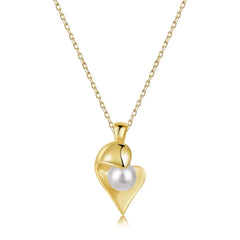 Aetolia Trendy Multilayer Pearl Heart Necklace 18K Gold Plated Metal Chain Boho Choker Pendant Layered Necklaces For Women