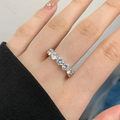 Aetolia Wholesale 925 Sterling Silver Rings Eternity Wedding Band Promise Diamond 5A Cubic Zircon Zirconia Jewelry Rings For Women