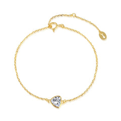 Aetolia Fashion Jewelry Custom Mujeres Pulseras heart Charm 18K Gold Plated Bracelets Bangles For Women 925 Sterling Silver Bracelet