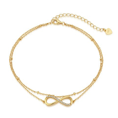 Aetolia Accessories Bracelet Bangle 18K Gold Plated Anklets Set Initial Alphabet Letter A-Z Charms Pendant Cuban Link For Women
