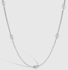 Aetolia Minimalist s925 Sterling Silver necklace Rhodium Plated Beaded Chain Necklace for Women Fine Fashion Jewelry Jewellery