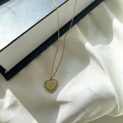 Aetolia New Arrival Verified Factory 18K Gold Plated Love Big Heart Shaped Letter Pendant S925 Small Zircon Necklace Link For Girl