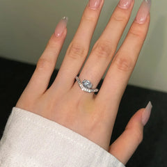 Aetolia 5A Cz Cubic Zirconia Gorgeous Bridal Wedding Jewelry S925 Silver Ring Oval Eternity Diamond Engagement Rings For Women