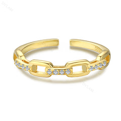 Aetolia Shiny Heart Star Moon Butterfly Design 18K Gold Plated Adjustable Openings Ring 925 Sterling Silver Rings Jewelry Women