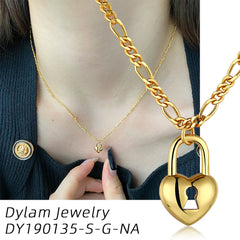 Aetolia Wholesale Personalized Kolye Bijoux Jewelry Argent 925 Sterling Silver Necklace 18K Gold Plated Chain Heart Necklaces For Women