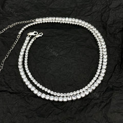 Aetolia wholesale price white gold choker style hip hop cuban diamond link necklace real sterling silver iced out 925 tennis chain