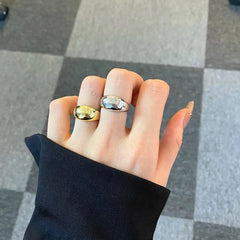 Aetolia luxury real 925 silver adjustable punk ring baguette sterling silver rings hollow base open size chunky ring silver