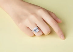 Aetolia No Moq Cubic Stone Wedding Cz S925 Silver Ring Elegant Princess Design Cut Shinning Stone Women Bride Ring Jewelry Aetolia