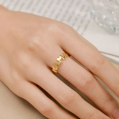 Aetolia in stock free size minimalist stackable dainty trendy ladies women 18K gold plated mother's day gift mom mama ring