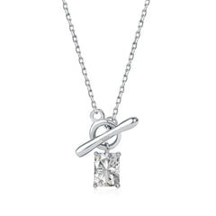 Aetolia Custom Delicate Cubic Zirconia 18K Gold Plated Necklaces 925 Sterling Silver Square Cut Diamond Pendant Necklace Jewelry Women