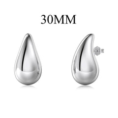 Aetolia Wholesale Hot Sale S925 Silver Fine Jewelry Melon Seed Geometric Earring 18K Gold Plated WaterDrop Stud Earrings For Women