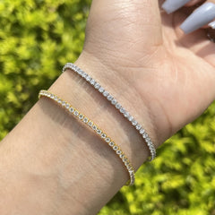 Aetolia Gold Plated Adjustable Rainbow Cubic Zirconia Moissanite Jewelry Bracelets Women 925 Sterling Silver Crystal Tennis Bracelet