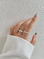 Aetolia New Exclusive Design Sterling Silver 925 Jewelry Rhodium Plated Tinfoil Pleats Minimalist Simple Adjustable Rings for women