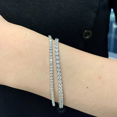 Aetolia 925 Popular Unisex Weeding Series Minimalist Stackable Twinkle Zircons Engraved Box Chain Sterling Silver Bracelets