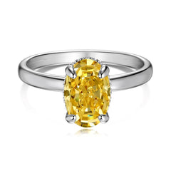 Aetolia Cz Cubic Zirconia Jewelry Oval Round 18K Gold Plated Promise Ring Female Personality S925 Silver Wedding Rings For Women
