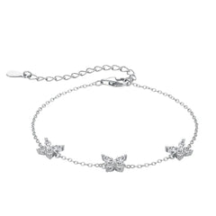 Aetolia Sterling Silver 925 High Quality Butterfly Pendant Bracelet And Anklet For Women Gift Bijoux Jewelry Cz Cubic Zirconia Bracelets