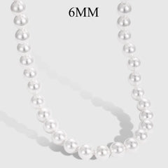 Aetolia Elegance new arrival Design s925 Sterling Silver necklace Rhodium Plated 6mm 8mm Shell Pearl Necklaces for women