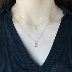 Aetolia Wholesale Price Factory Cubic Zirconia Girl Pendant Charms Necklace 18K Gold Plated Gorgeous Luxury Necklaces For Women