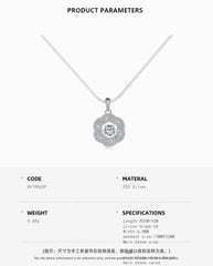 Aetolia Trendy Sparkling Jewelry Flower Shape Pendant Clavicle Chain S925 Sterling Silver Necklace Cz Zirconia Necklaces Women