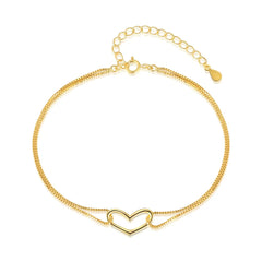 Aetolia Fashion Jewelry Custom Mujeres Pulseras heart Charm 18K Gold Plated Bracelets Bangles For Women 925 Sterling Silver Bracelet