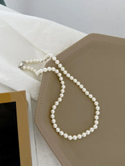 Aetolia Elegance new arrival Design s925 Sterling Silver necklace Rhodium Plated 6mm 8mm Shell Pearl Necklaces for women