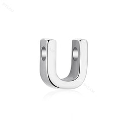 Aetolia 925 Sterling Silver Sliding Chain Personalized Alphabet Necklaces Diy Name Letter Initial Charm Pendant Necklace 18K Gold Plated