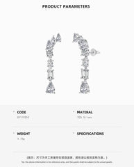Aetolia Waterdrop Geometric Minimalist Jewelry 18K Gold Plated Earring S925 Silver Long Tassel Cz Cubic Zircon Earrings Women