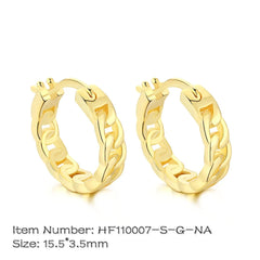 Aetolia Minimalist Sterling Silver 925 earring Luxury Statement Zircon Different Size 18k Gold Plated Huggie Chunky Hoop Earrings