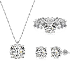 Aetolia Luxury Round Oval Pendant Cz Pink Blue Cz Zircon Wedding Anniversary Stud Earrings Necklaces Rings For Women Jewelry Sets