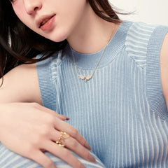 Aetolia Big Love Cz Zirconia Ring S925 Sterling Silver 18K Gold Plated Jewelry Adjustable Open Hollow Heart Rings For Women