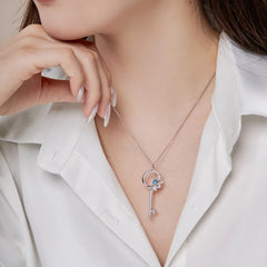 Aetolia Cz Cubic Zirconia Charm Key Pendant 925 Sterling Silver Layering Necklaces 18K Gold Plated Chain Necklace For Pendant Women Gift