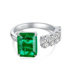 Aetolia Custom 5A CZ Cubic Zirconia Emerald Stone Green Engagement Ring Diamond 925 Sterling Silver jewelry Gold Wedding Rings For Women
