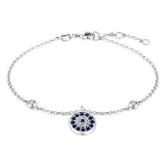 Aetolia Cubic Zirconia Blue Devil Eye Bracelet 925 Sterling Silver Jewelry 18K Gold Tennis Diamond Charm Bracelets Women