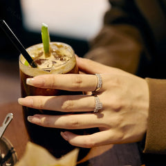 Aetolia Stacked Ladies Eternity Wedding Custom Cubic Zirconia Baguette 925 Sterling Engagement Couple Silver Rings Jewelry Women