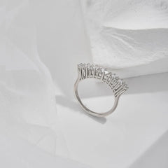 Aetolia 925 Sterling Silver Jewelry Eternity Moissanite Ring Band Row Diamond Cubic Zirconia Promise Couple Wedding Rings For Women