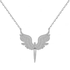 Aetolia Wholesale New Design S925 Cz Zircon Angel Wings Pendant Necklace 18K Gold Plated Chain Necklaces For Ladies Women