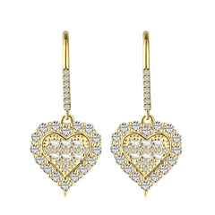 Aetolia Trending Heart Hoop CZ Huggies Aretes Pendientes Rhodium and Gold Plated Sterling Silver 925 Earrings