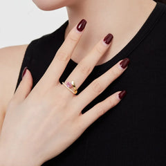 Aetolia In Stock Fine Jewelry S925 Sterling Silver Diamond Engagement Wedding Ring Refinement 18K Gold Pink Rings For Women