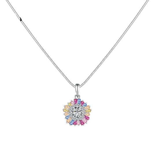 Aetolia Classic Design 925 Sterling Silver Woman Pendant Necklace Sense Colorful Zirconia Design Chain Fine Jewelry Wholesale