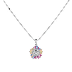 Aetolia Classic Design 925 Sterling Silver Woman Pendant Necklace Sense Colorful Zirconia Design Chain Fine Jewelry Wholesale