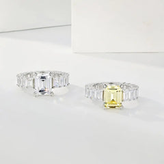 Aetolia Luxury Women Wedding Ring Dainty Glitter Cz Cubic Zirconia Big Chunky 925 Sterling Silver Rectangle Diamond Rings Jewelry Women