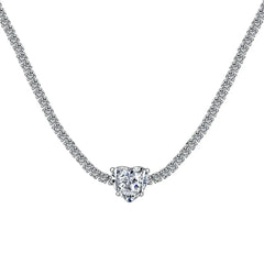 Aetolia Low Moq Vintage CZ Cubic Zirconia Pink Blue Square Heart Pendant 925 Sterling Silver Cuba Chain Link Tennis Necklaces For Women
