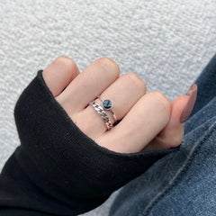 Aetolia New Arrival Double Layer Hand Woven Ring Punk Vintage Adjustable Size 925 Sterling Silver Rings Jewelry Women Men