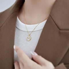 Aetolia Custom Vintage Coin Pendant Necklace S925 Sterling Silver 18K Gold Plated Customized Dream Letter Necklaces For Women