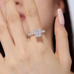 Aetolia Custom 4ct 8A Cz Zirconia S925 Silver Ring Ice Cut Bridal Jewelry Diamond Engagement Wedding Promise Rings For Women
