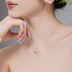 Aetolia Brilliant Shining Cubic Zircon Square Necklace 18K Gold Plated S925 Sterling Silver Cz Pendant Necklace For Women Girls