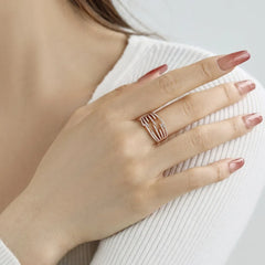 Aetolia Dropship Product New Luxury Fine Jewelry Custom Cubic Zirconia 925 Sterling Silver Diamond 18K Rose Gold Plated Rings For Women