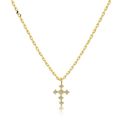 Aetolia Plata 925 Minimalist Pendant Women Layer Tennis Necklaces Zirconia Jewelry Dainty 18K Gold s925 Sterling Silver Cross Necklace